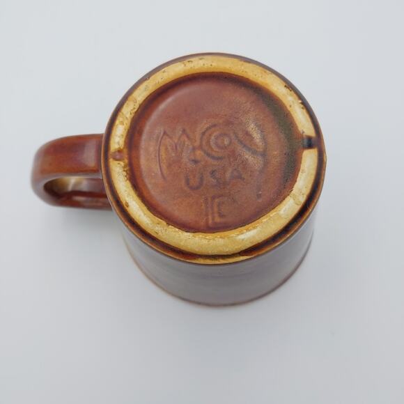 Vintage McCoy Pottery Brown Drip Glaze Coffee Mugs Cups USA 3.5‎ in x 3.25 in - Picture 2 of 2